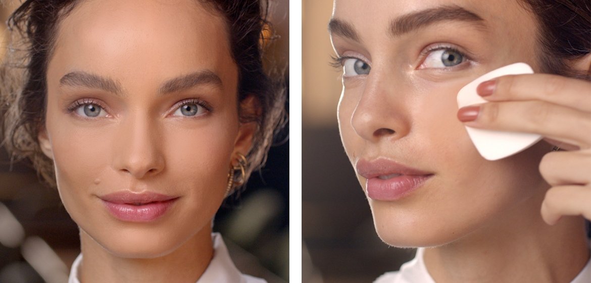 Make-up auftragen vorher / nachher Vergleich